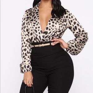 Sexy and elegant leopard print Bodysuit